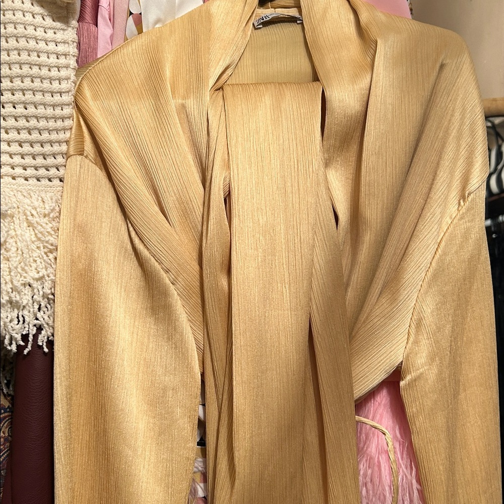 Gold Zara Satin Pant Set